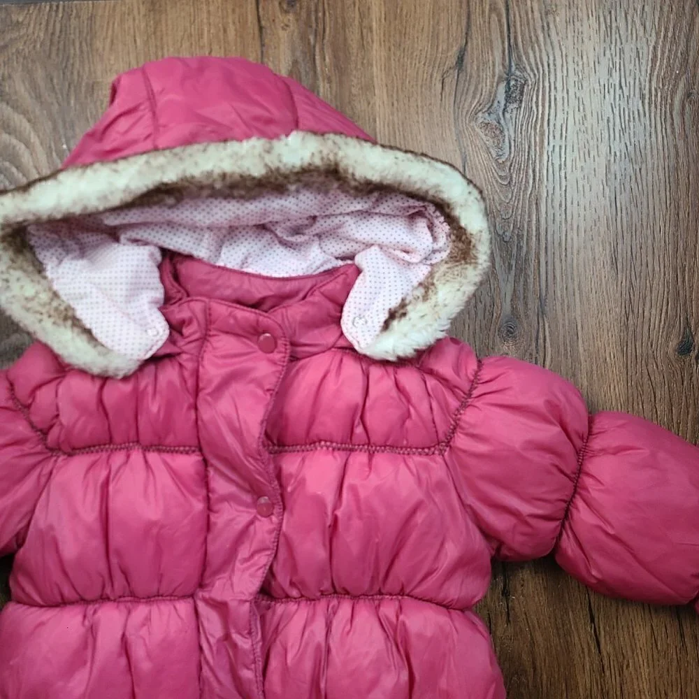 Joe Fresh Unisex Red Puffer Hood Ski Quilted Coat Jacket